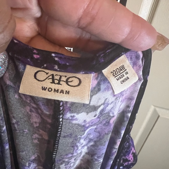 Sleeveless Purple multi-colored Dress - Picture 3 of 3